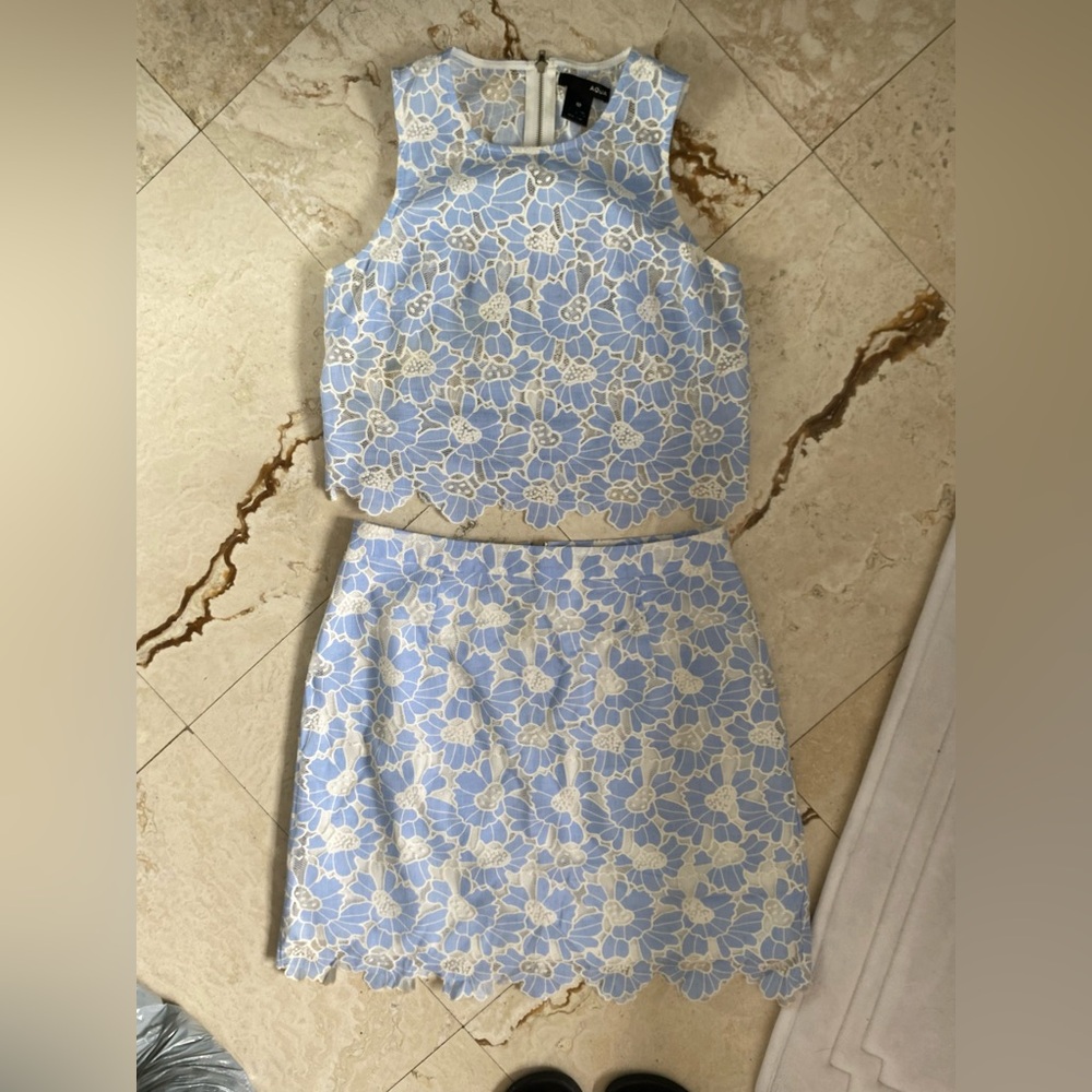 Gorgeous Aqua Shirt and Skirt Set